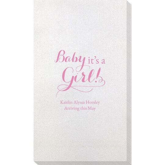 It's A Girl Bamboo Luxe Guest Towels